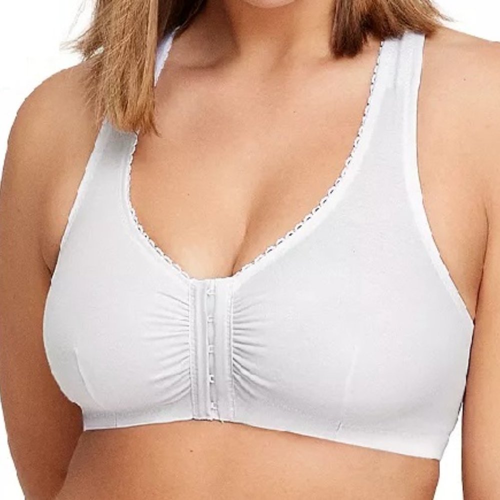 Size 44B/C/D Glamorise Full-Figure Complete Comfort Wire-free Cotton T-Back Bra